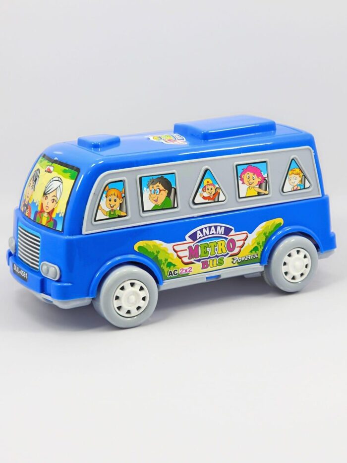 Anam Metro Friction Big Bus Push and Go Toys for Kids Multicolor uc108