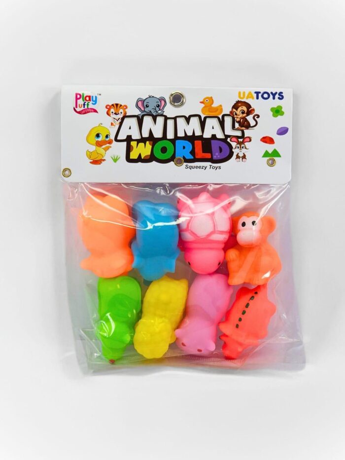 Animal world medium Squeezy Squeezee toy 8 pcs uc142 - Image 2