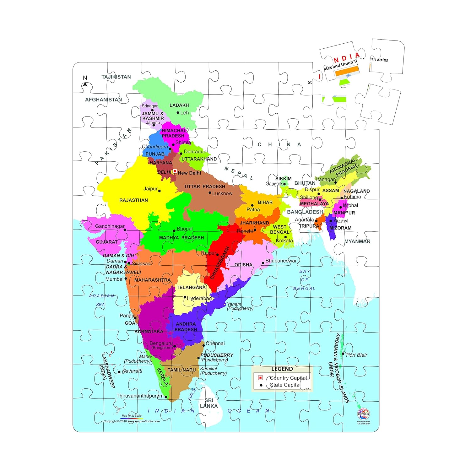 Ratnas-India-Map-Jigsaw-Puzzle-ra157-1