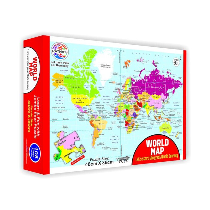 Ratnas World Map Jigsaw Puzzle ra158 - Image 2