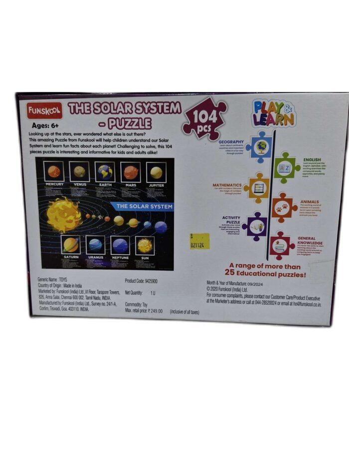 Funskool Solar System Puzzle 104 Piece uc216 - Image 2