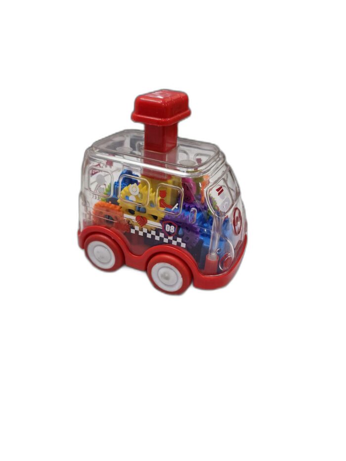 Push and go small Transparent rotating gear Train Engine gz190