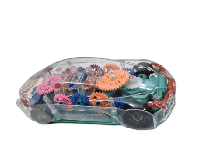 Transparent rotating gear Car with lights gz156