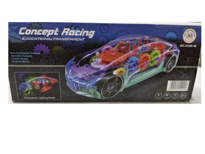 Transparent rotating gear Car with lights gz156 - Image 2